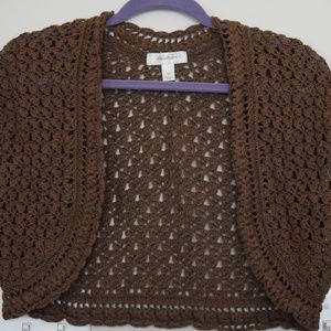 Brown Knitted Cardigan Shrug